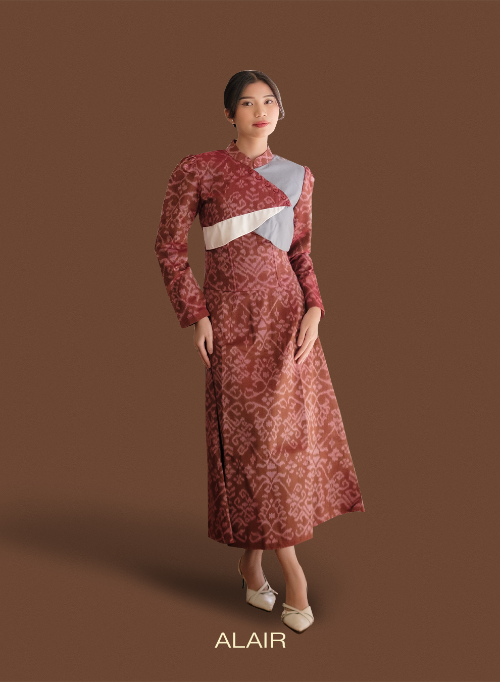 ALAIR | Kirana Set Blazer & Skirt Tenun Wanita - Maroon